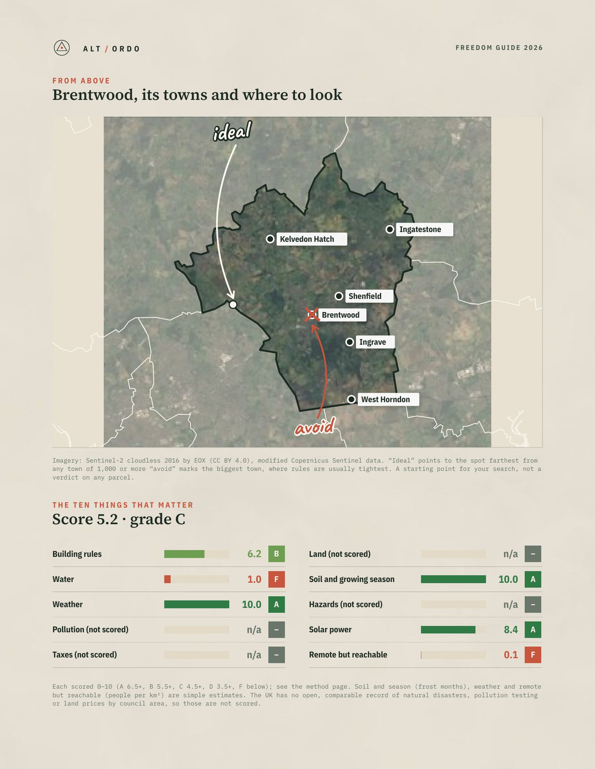 Brentwood, England Off-Grid Guide 2026 from above