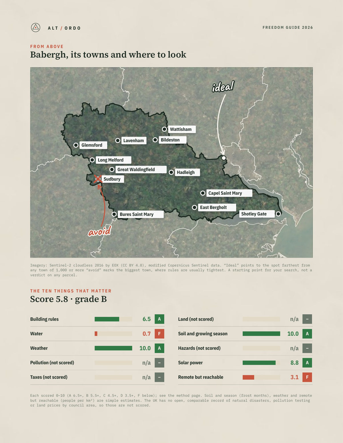 Babergh, England Off-Grid Guide 2026 from above