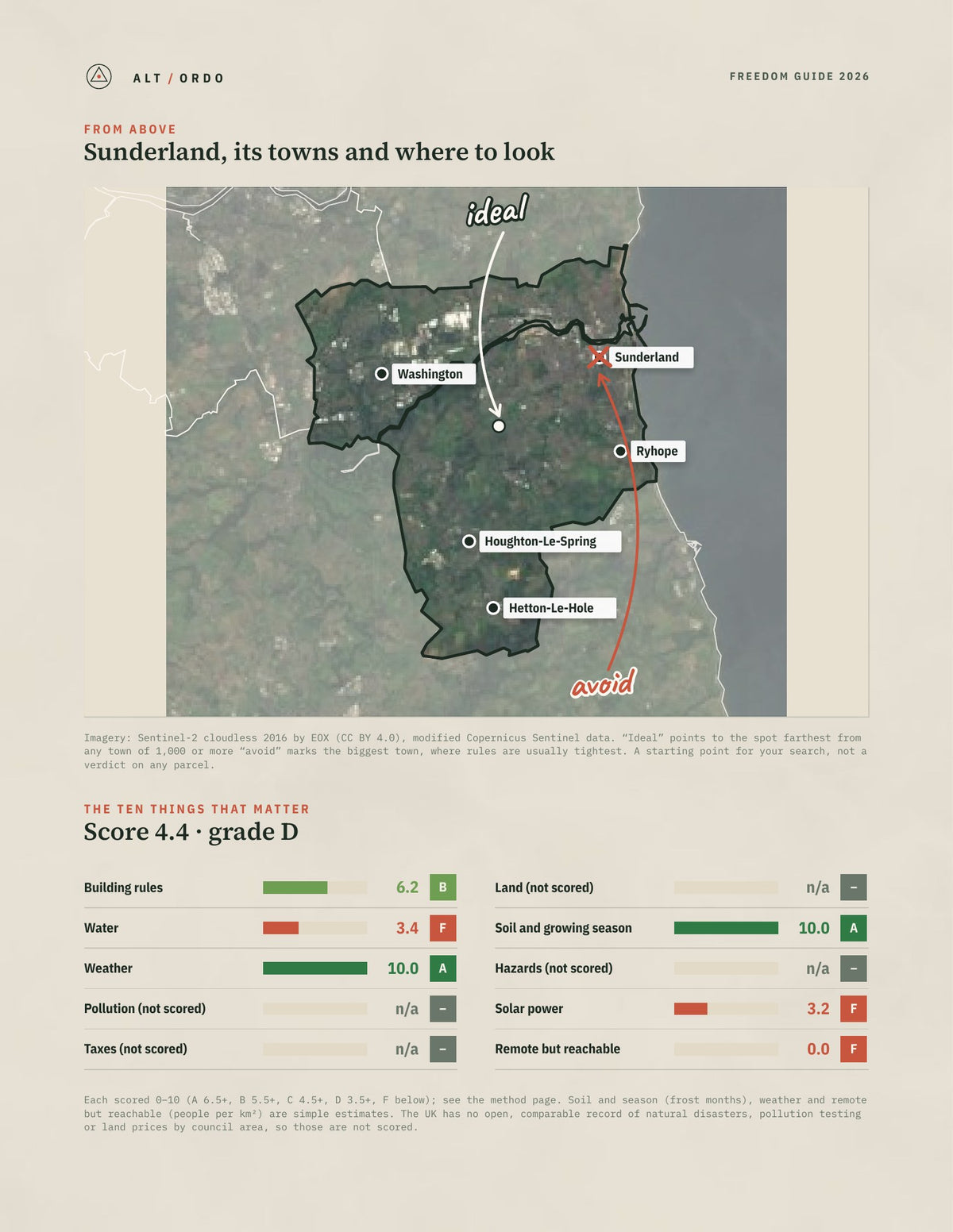Sunderland, England Off-Grid Guide 2026 from above