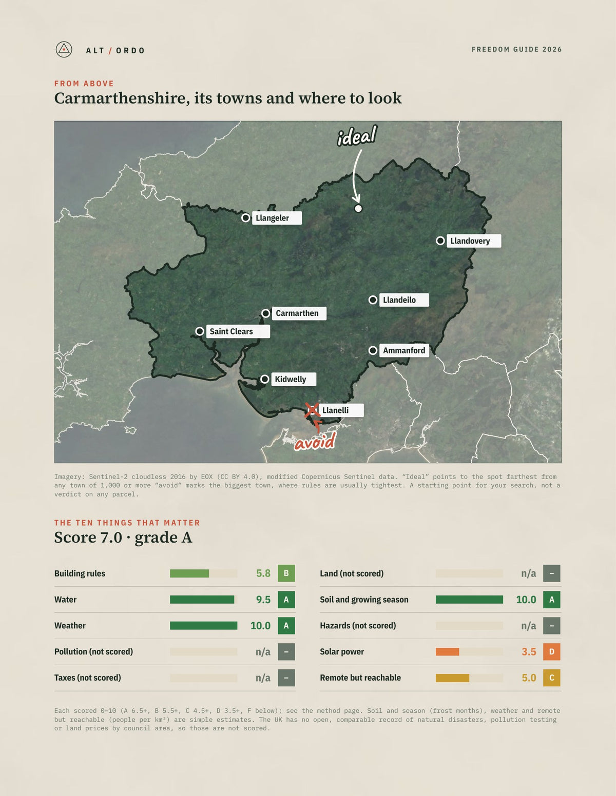 Carmarthenshire, Wales Off-Grid Guide 2026 from above