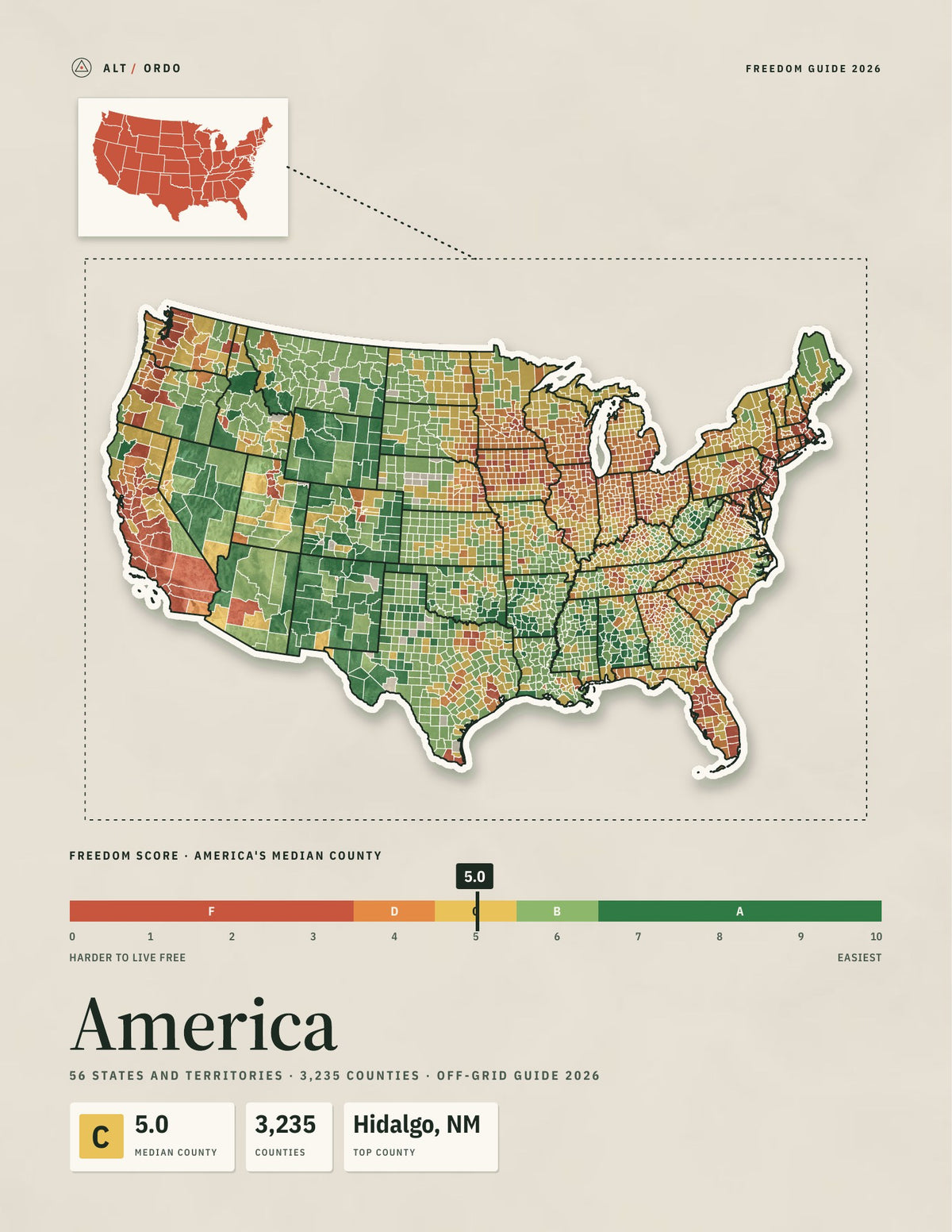 USA Off-Grid Guide 2026: Every County in America (3,235)