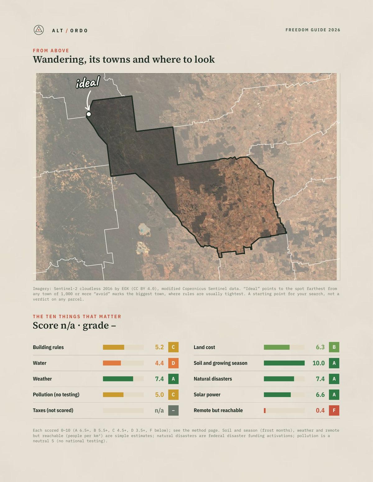 Wandering, Western Australia Off-Grid Guide 2026 from above