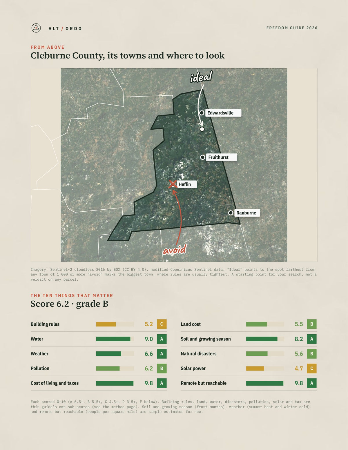 Cleburne County, Alabama Off-Grid Guide 2026 from above
