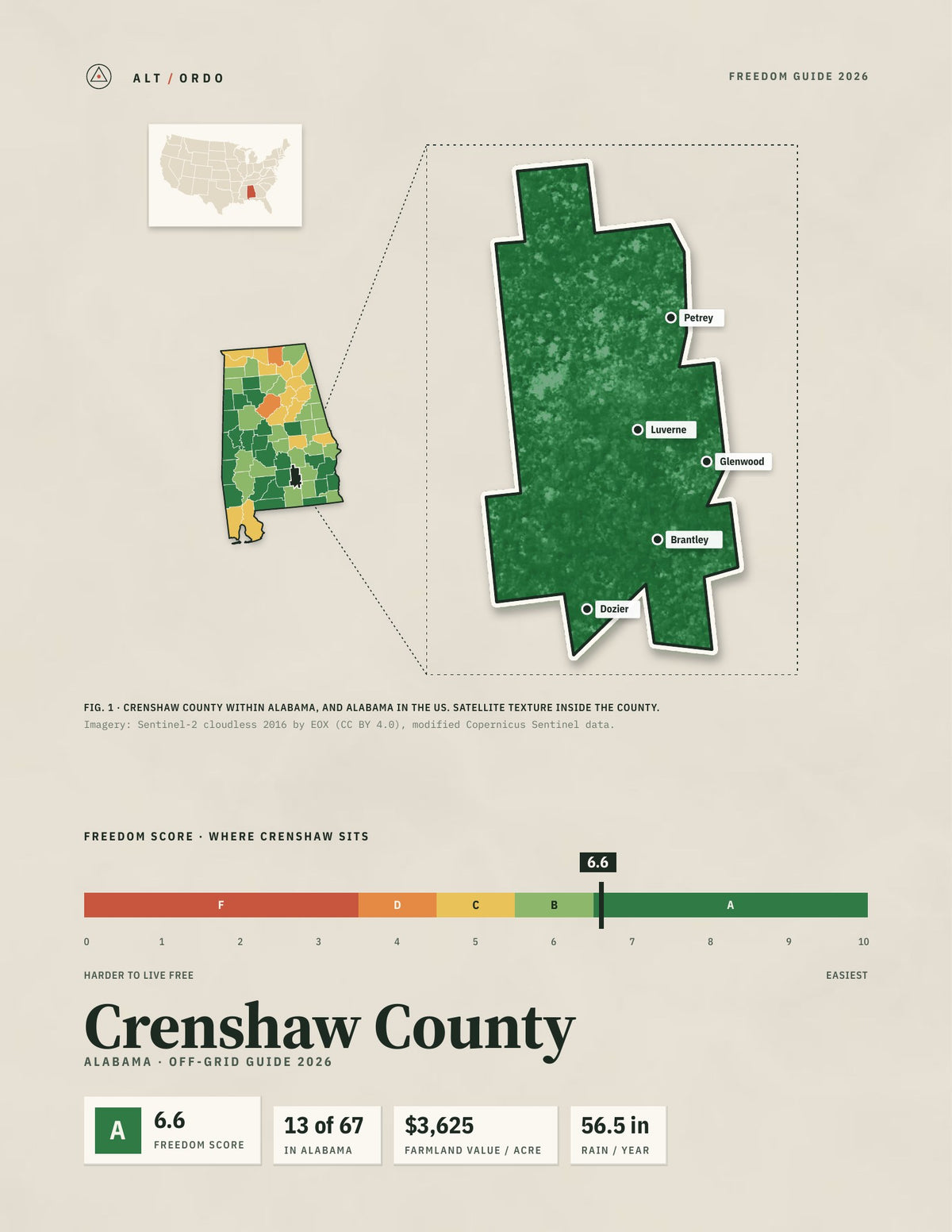Crenshaw County, Alabama Off-Grid Guide 2026