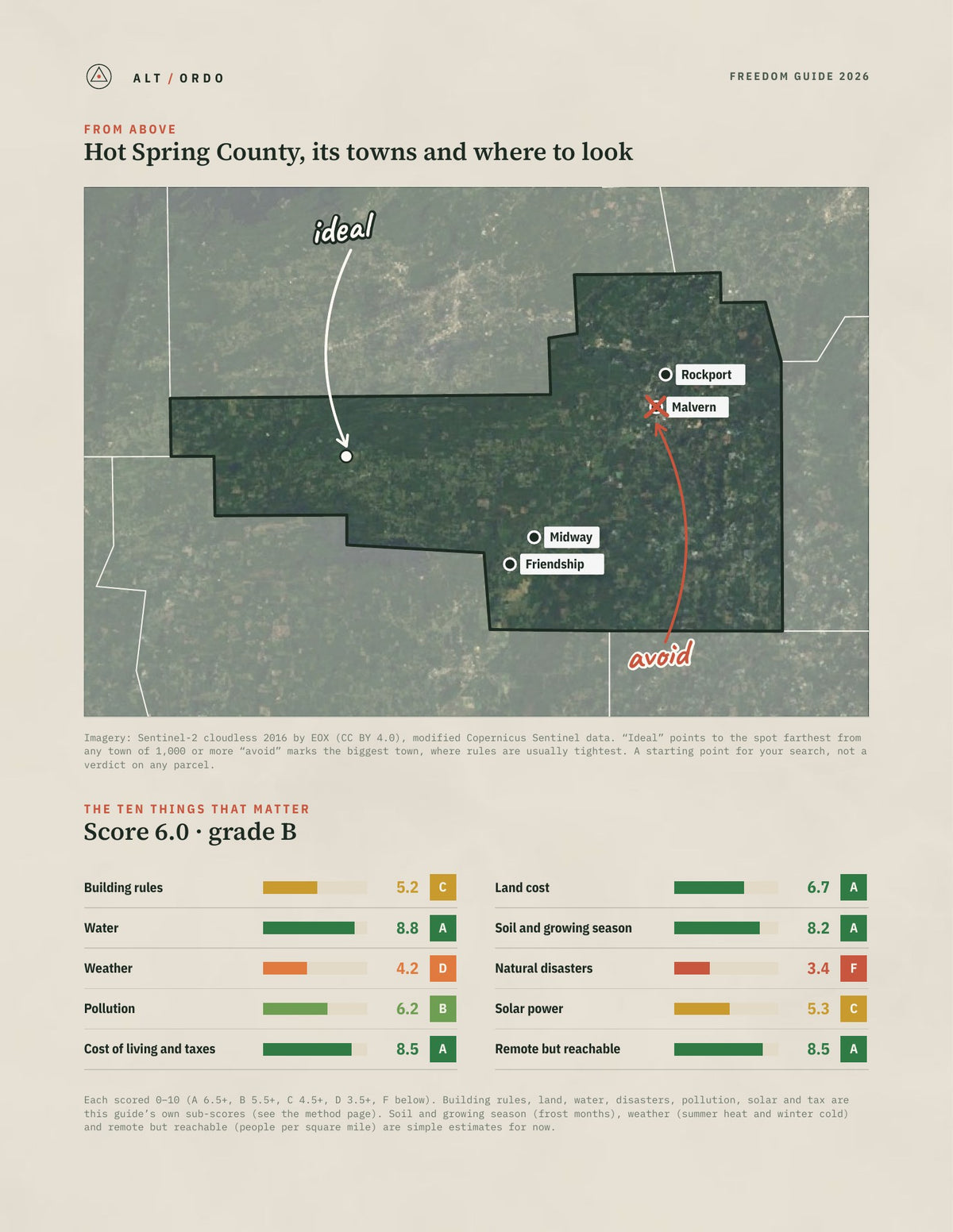 Hot Spring County, Arkansas Off-Grid Guide 2026 from above