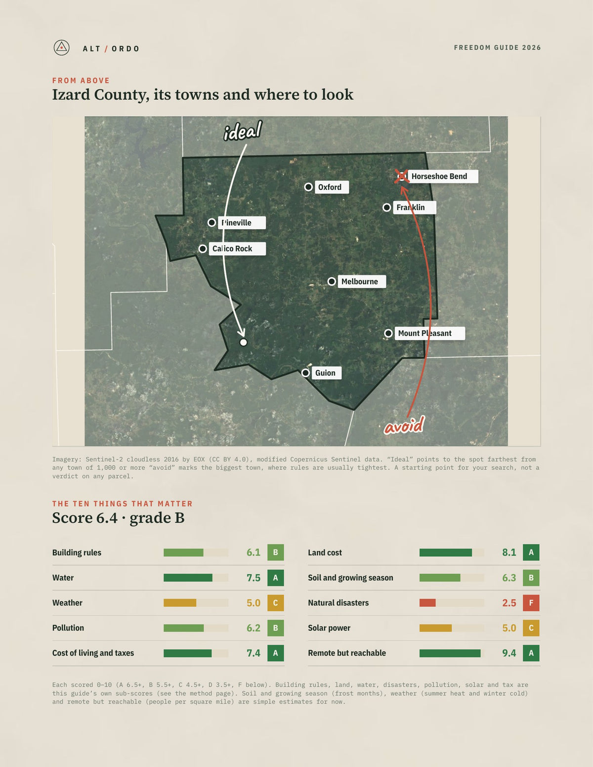 Izard County, Arkansas Off-Grid Guide 2026 from above