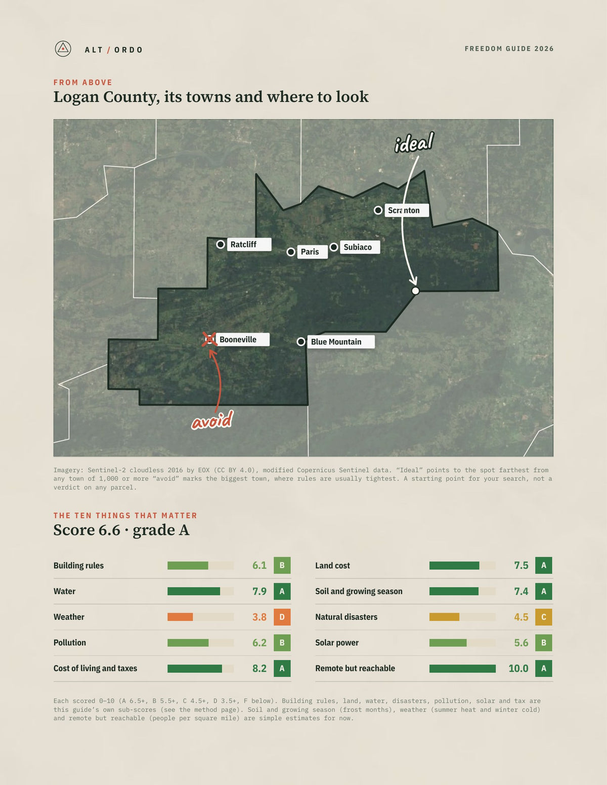 Logan County, Arkansas Off-Grid Guide 2026 from above