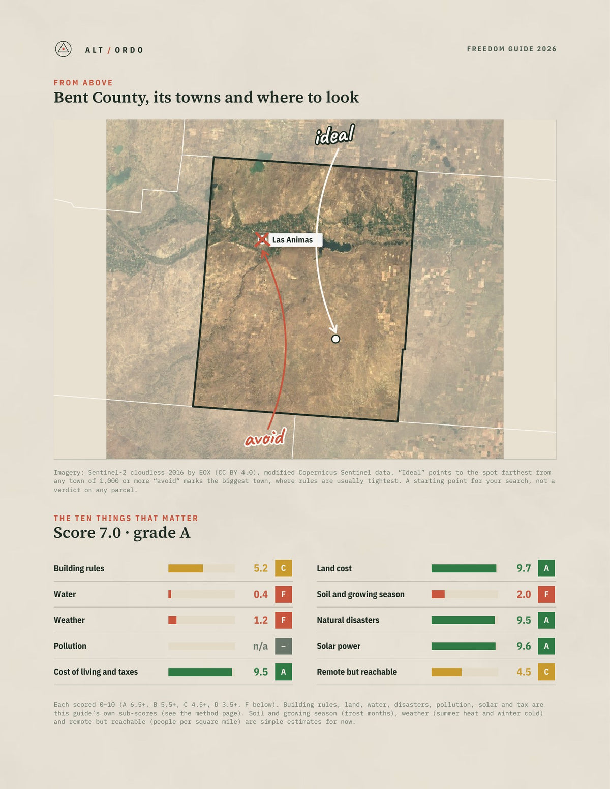 Bent County, Colorado Off-Grid Guide 2026 from above