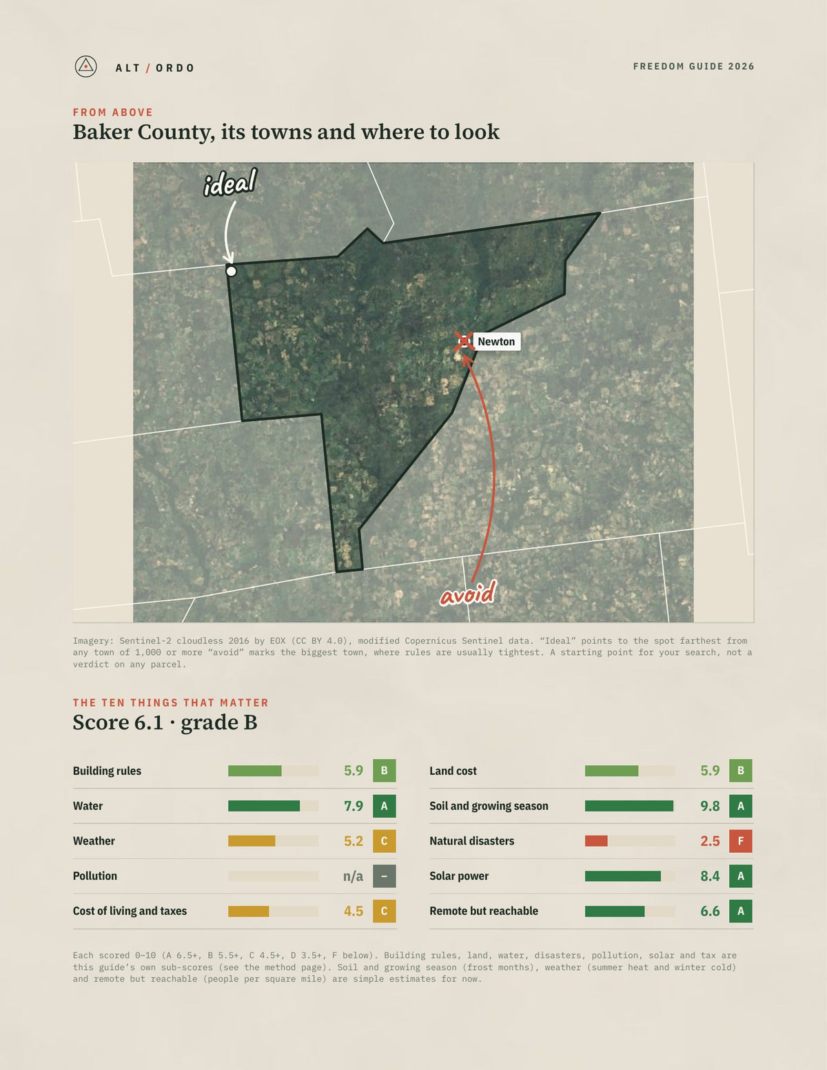 Baker County, Georgia Off-Grid Guide 2026 from above