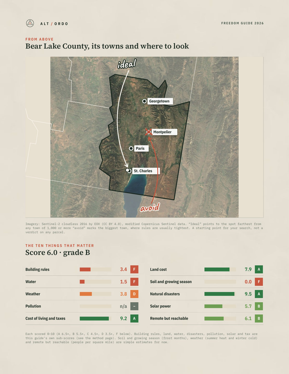 Bear Lake County, Idaho Off-Grid Guide 2026 from above
