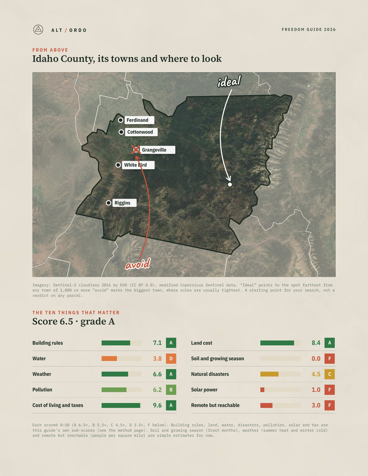Idaho County, Idaho Off-Grid Guide 2026 from above
