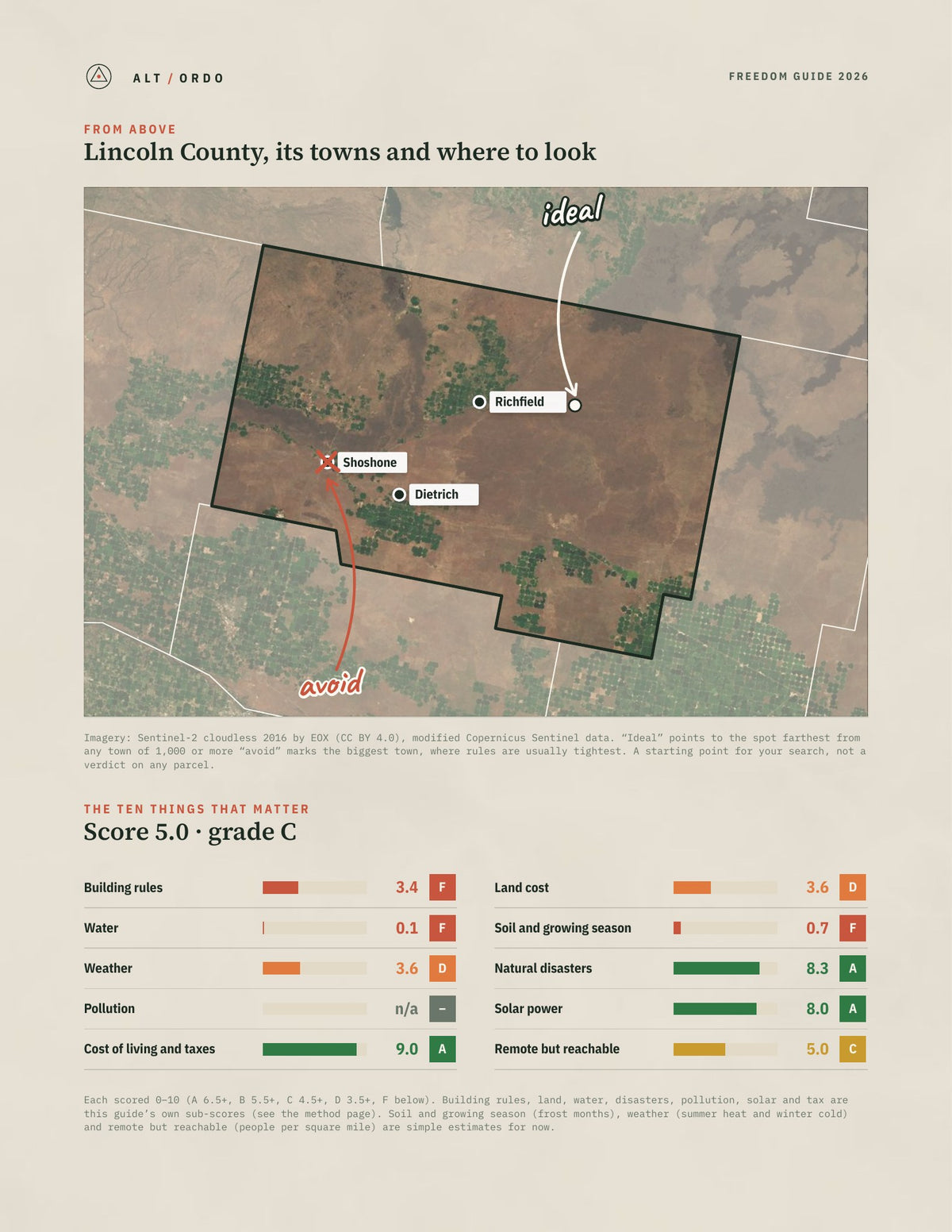 Lincoln County, Idaho Off-Grid Guide 2026 from above