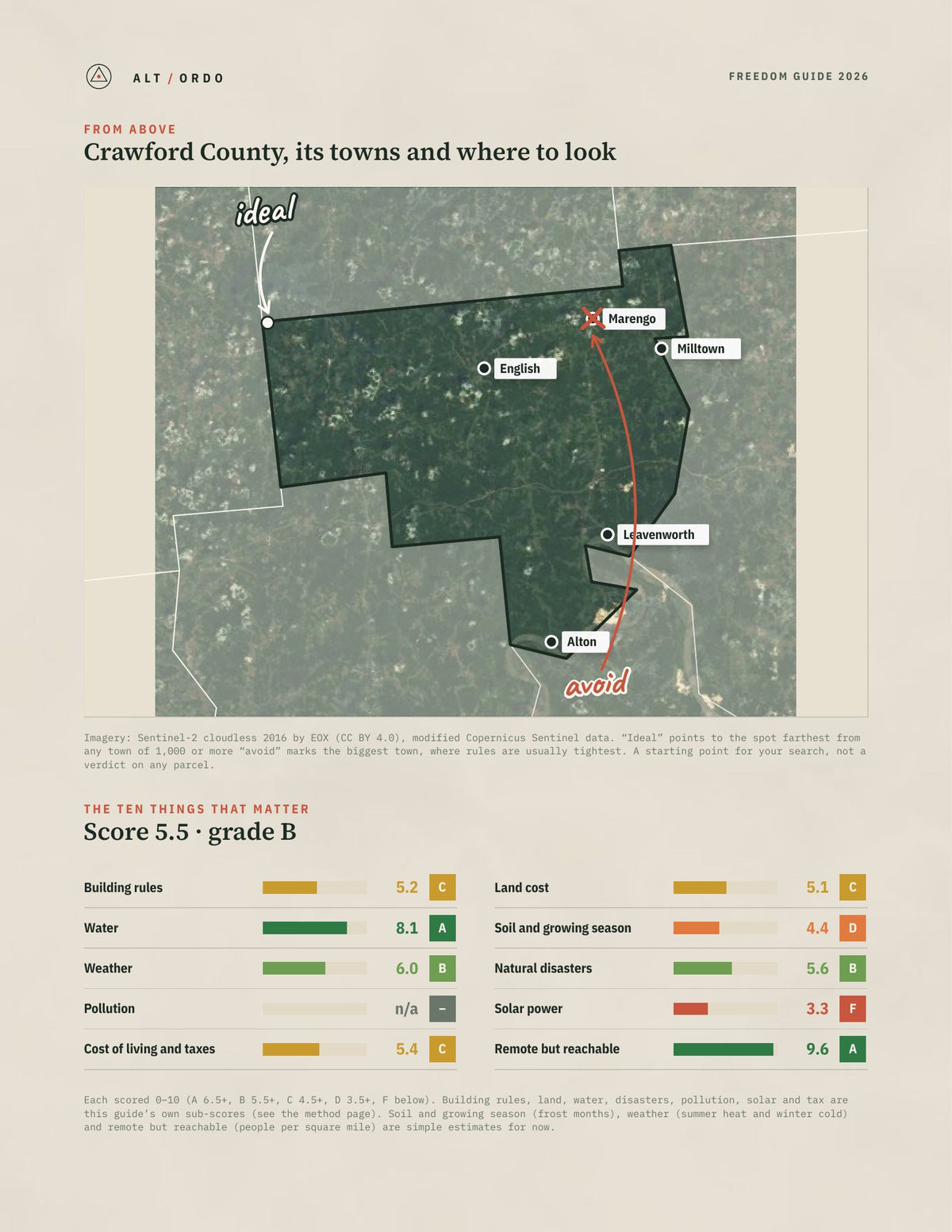 Crawford County, Indiana Off-Grid Guide 2026 from above