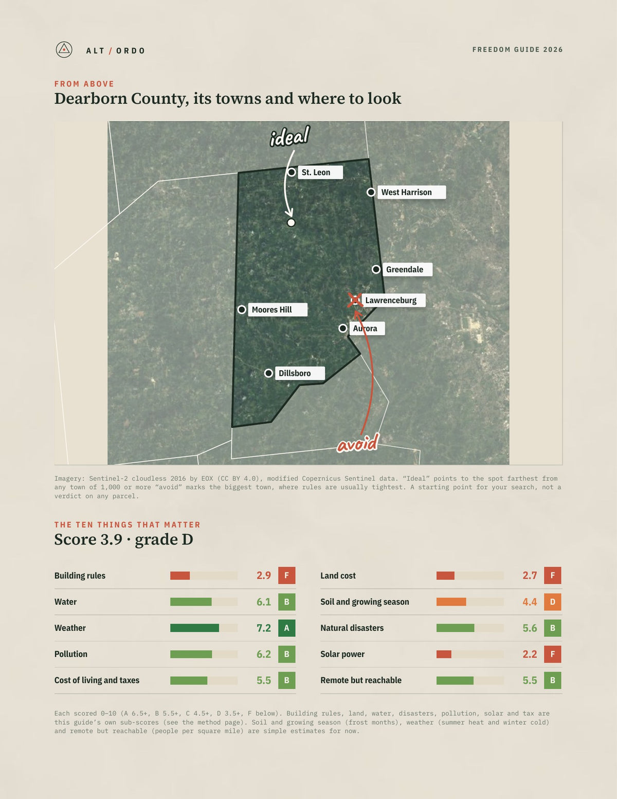 Dearborn County, Indiana Off-Grid Guide 2026 from above