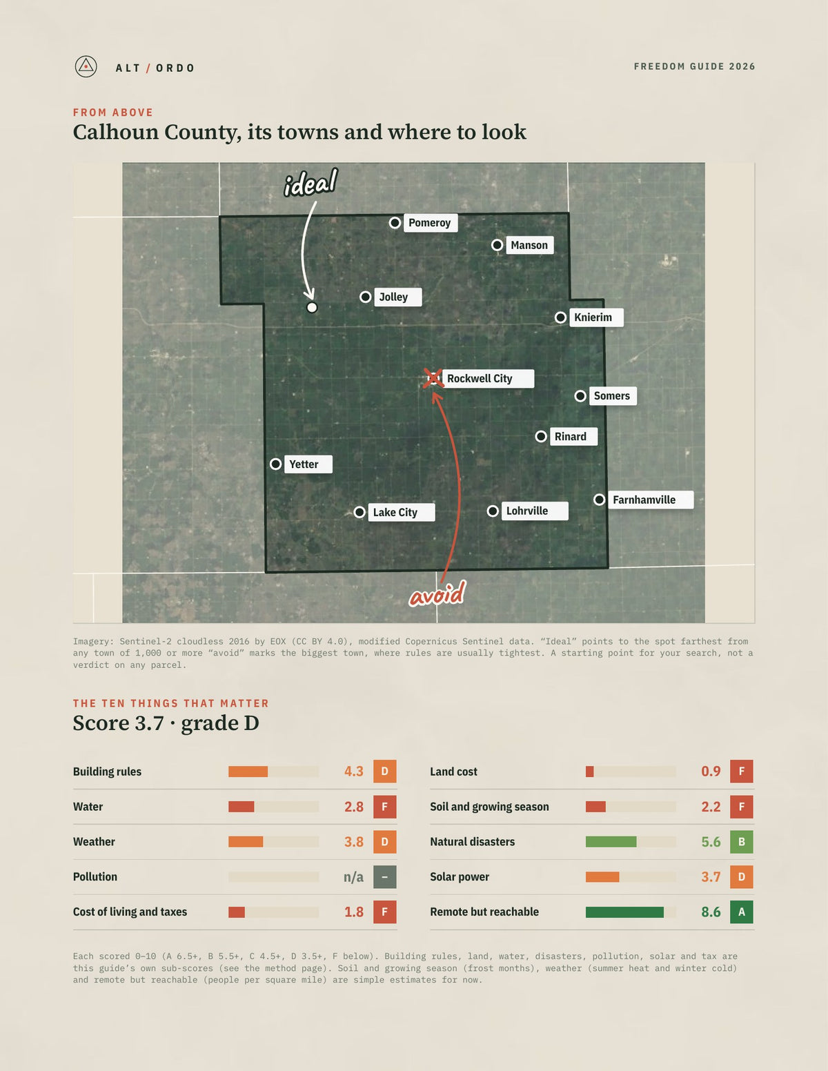 Calhoun County, Iowa Off-Grid Guide 2026 from above
