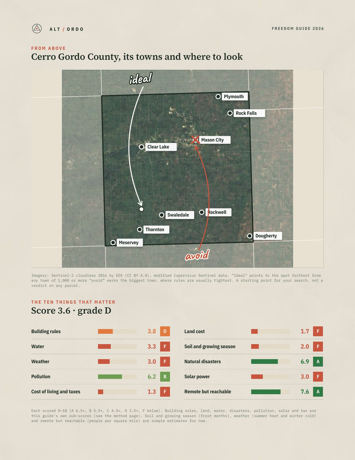 Cerro Gordo County, Iowa Off-Grid Guide 2026 from above