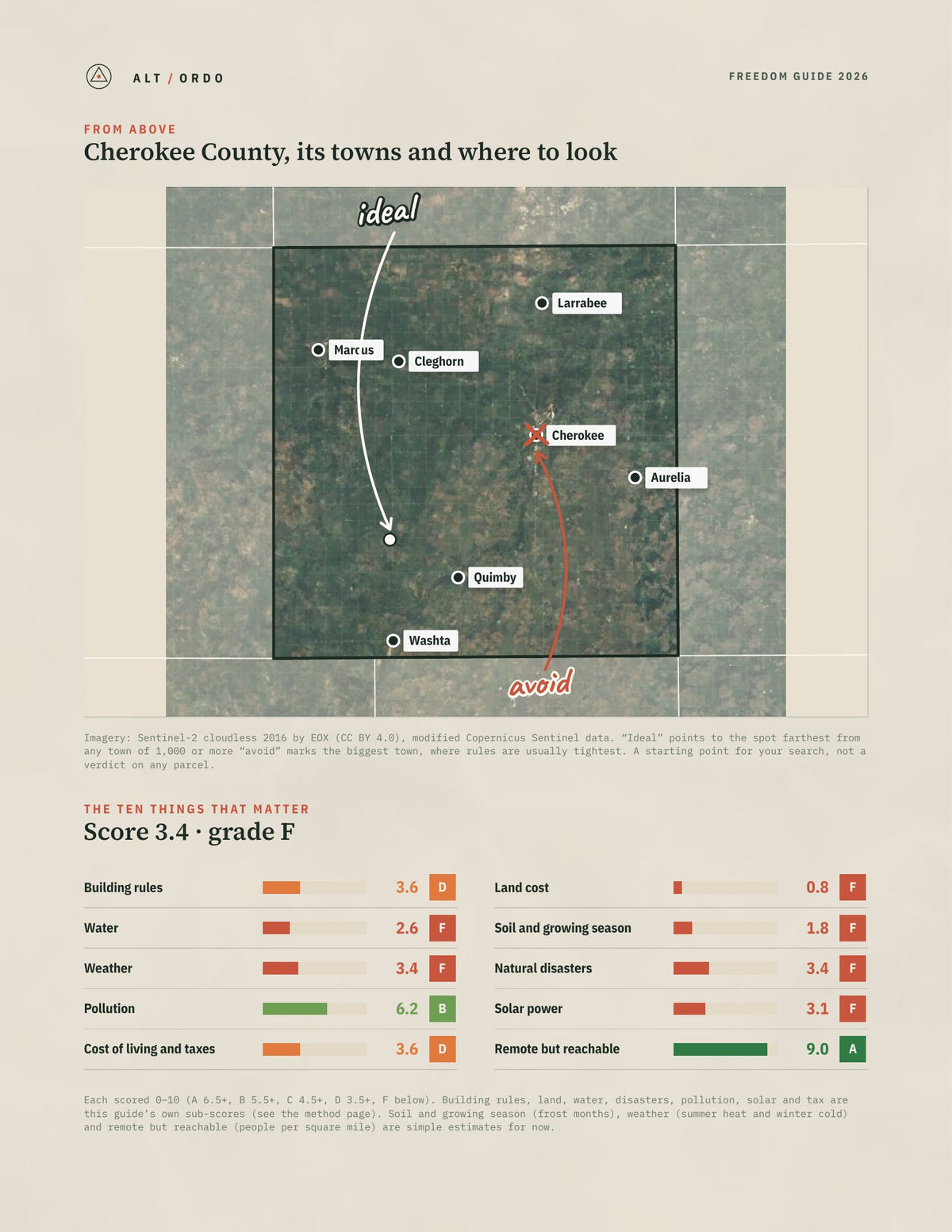 Cherokee County, Iowa Off-Grid Guide 2026 from above