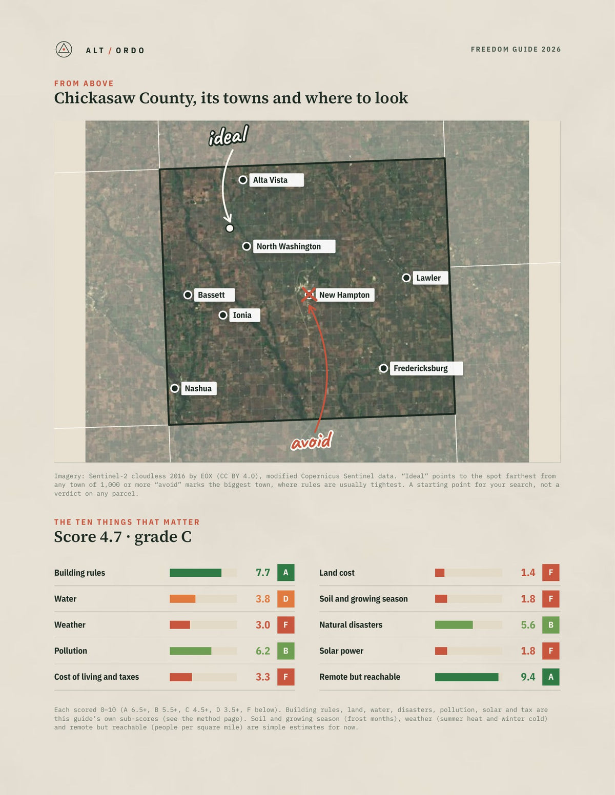 Chickasaw County, Iowa Off-Grid Guide 2026 from above