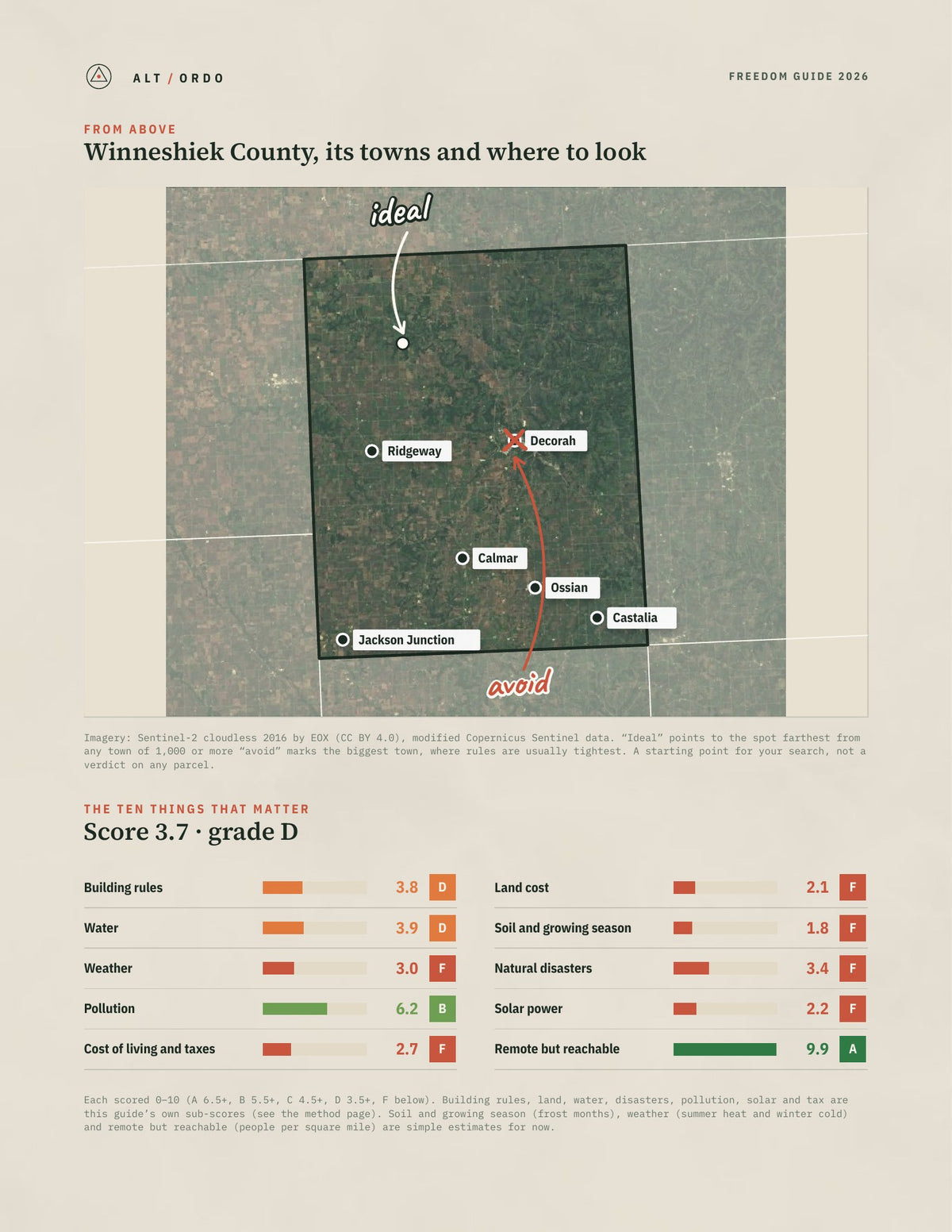 Winneshiek County, Iowa Off-Grid Guide 2026 from above