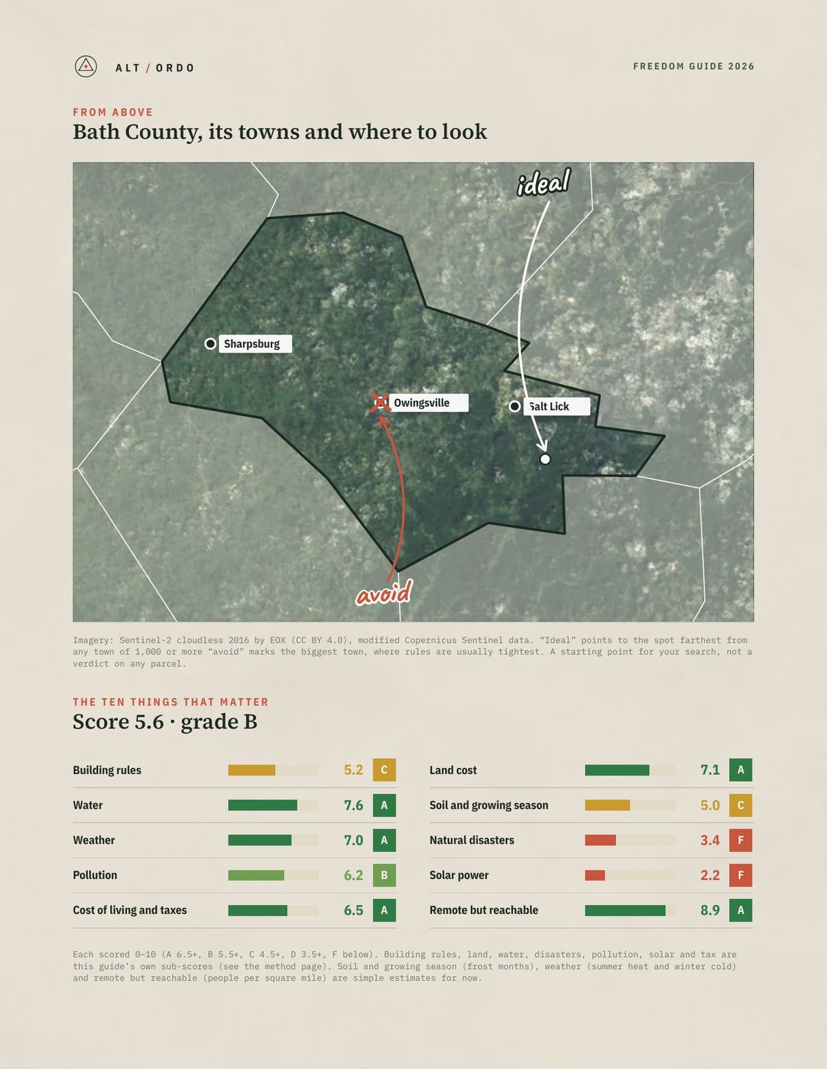 Bath County, Kentucky Off-Grid Guide 2026 from above