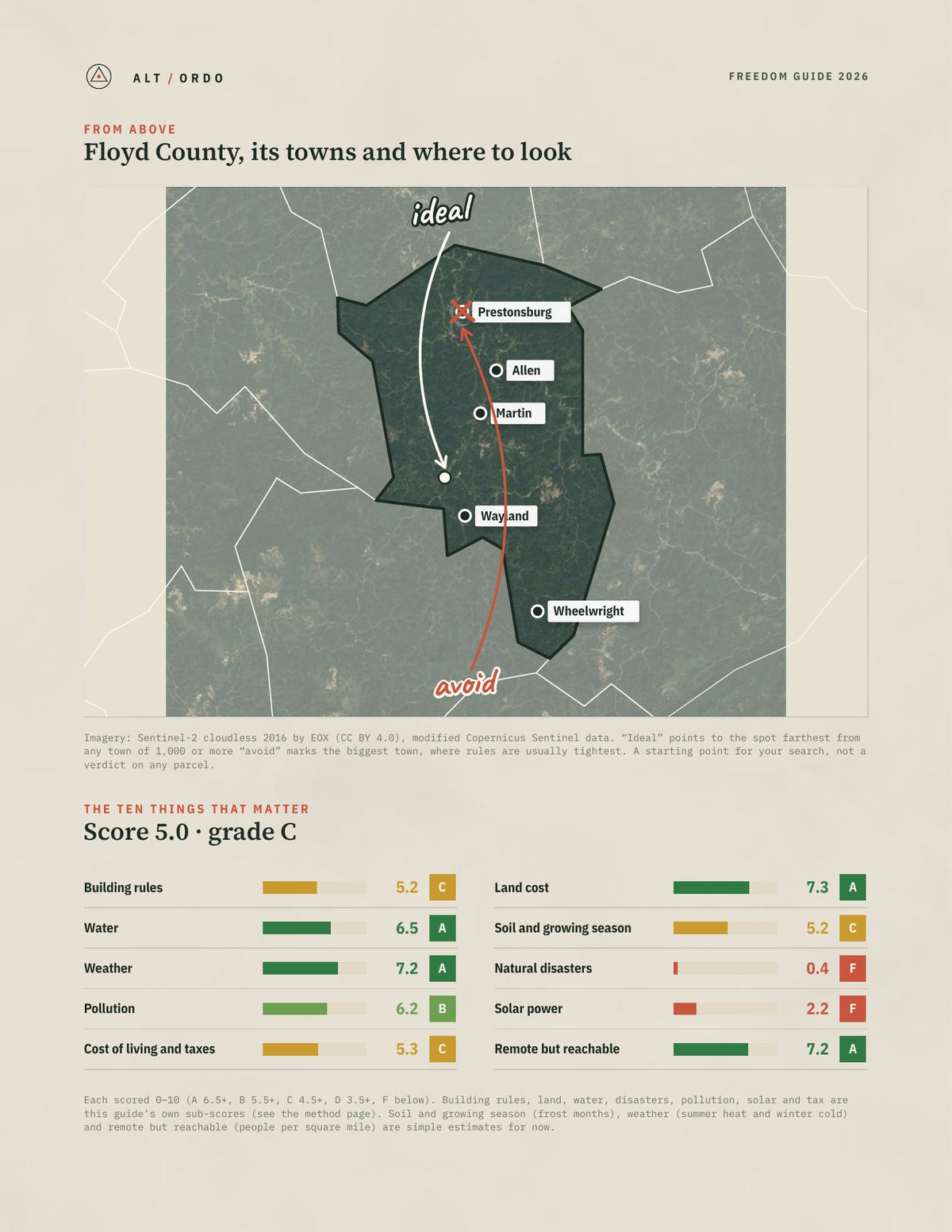 Floyd County, Kentucky Off-Grid Guide 2026 from above