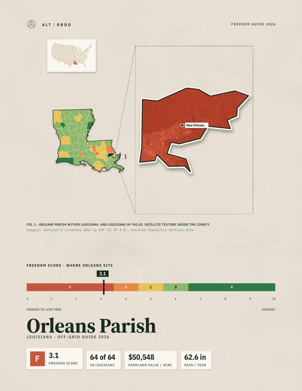 Orleans Parish, Louisiana Off-Grid Guide 2026