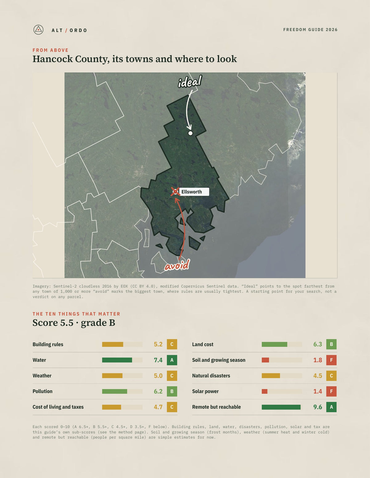 Hancock County, Maine Off-Grid Guide 2026 from above