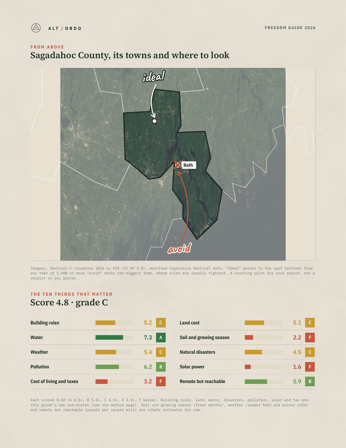 Sagadahoc County, Maine Off-Grid Guide 2026 from above