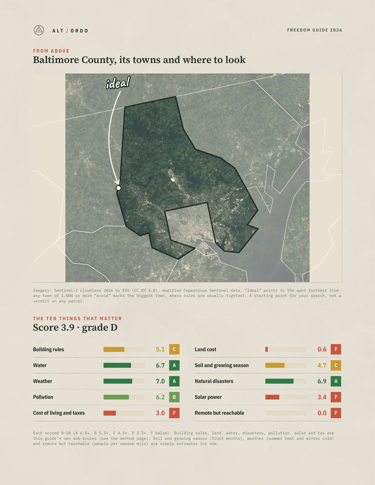 Baltimore County, Maryland Off-Grid Guide 2026 from above