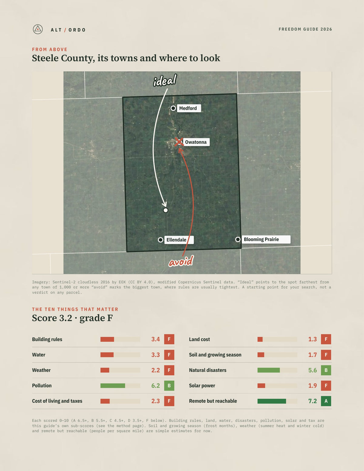 Steele County, Minnesota Off-Grid Guide 2026 from above