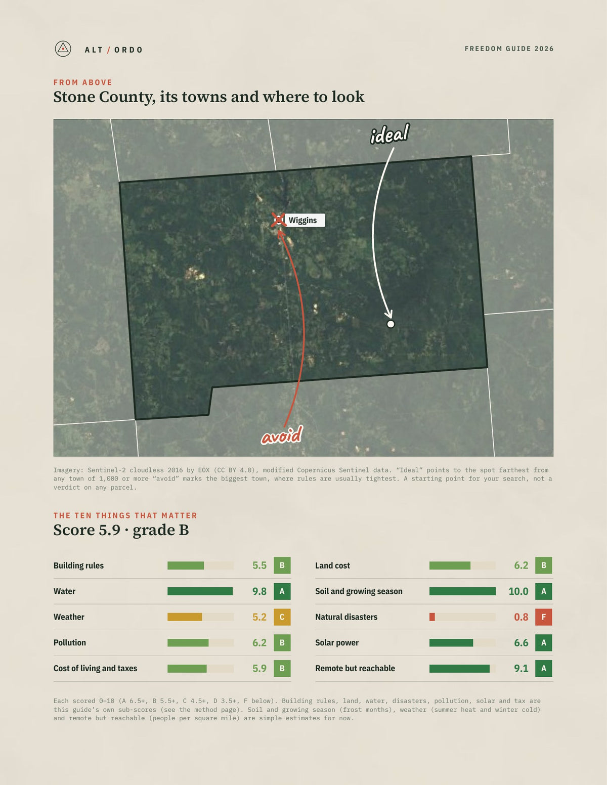 Stone County, Mississippi Off-Grid Guide 2026 from above