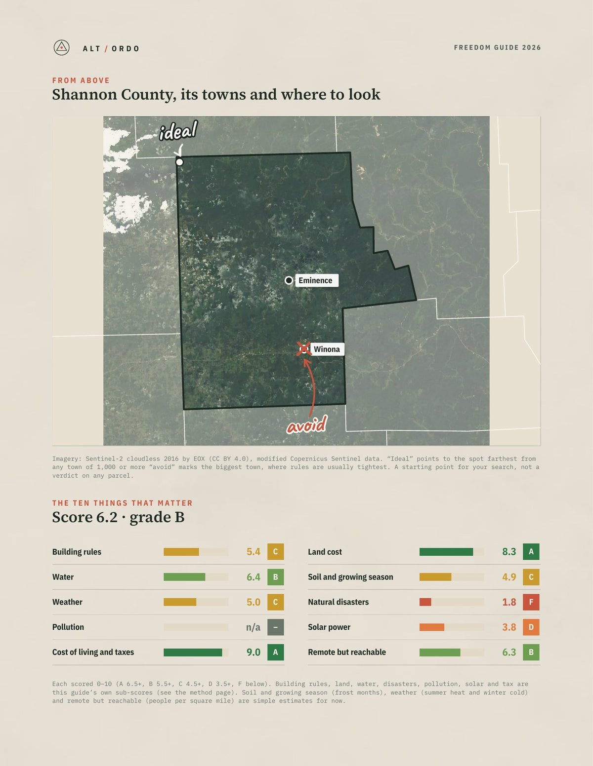 Shannon County, Missouri Off-Grid Guide 2026 from above