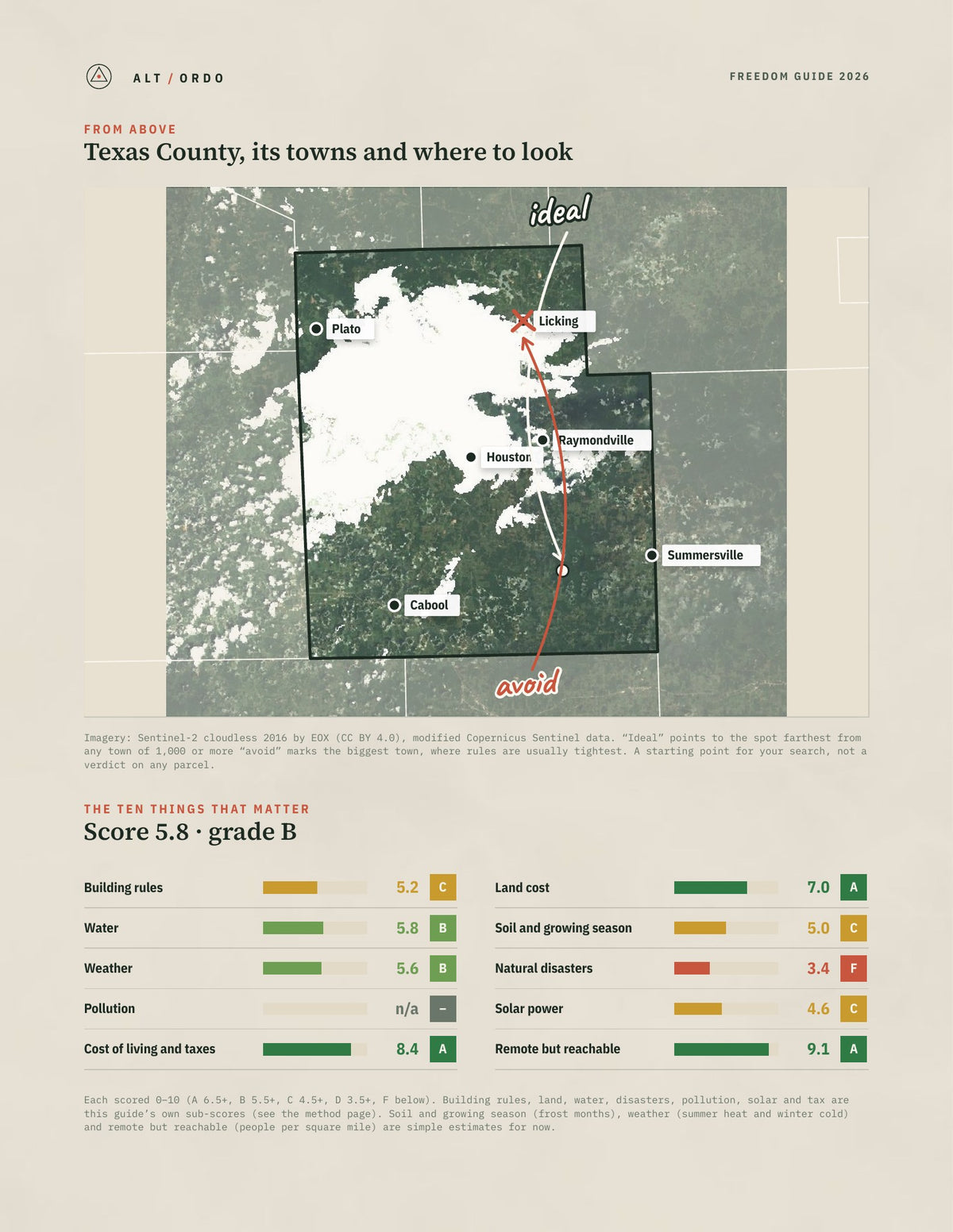 Texas County, Missouri Off-Grid Guide 2026 from above