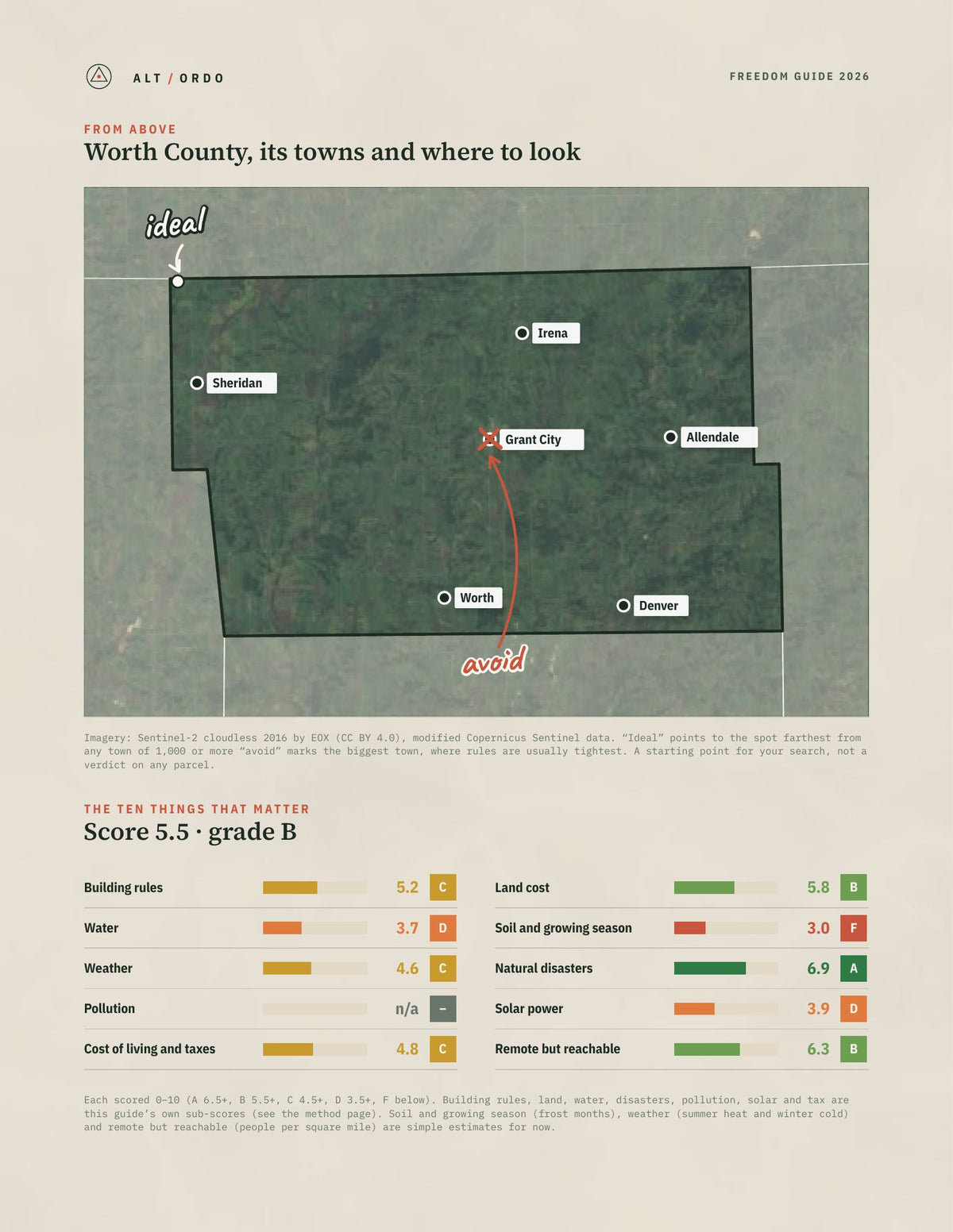 Worth County, Missouri Off-Grid Guide 2026 from above