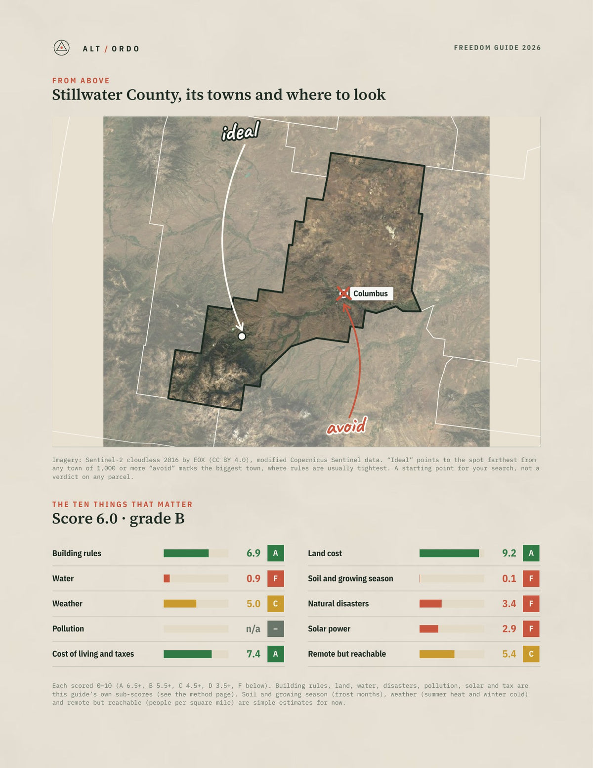 Stillwater County, Montana Off-Grid Guide 2026 from above