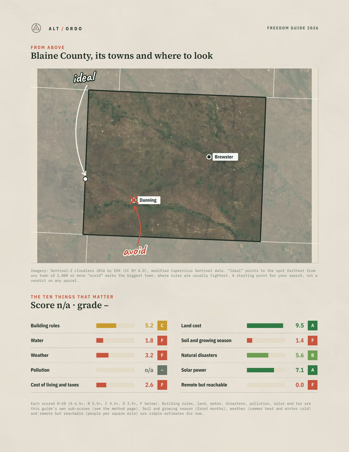 Blaine County, Nebraska Off-Grid Guide 2026 from above