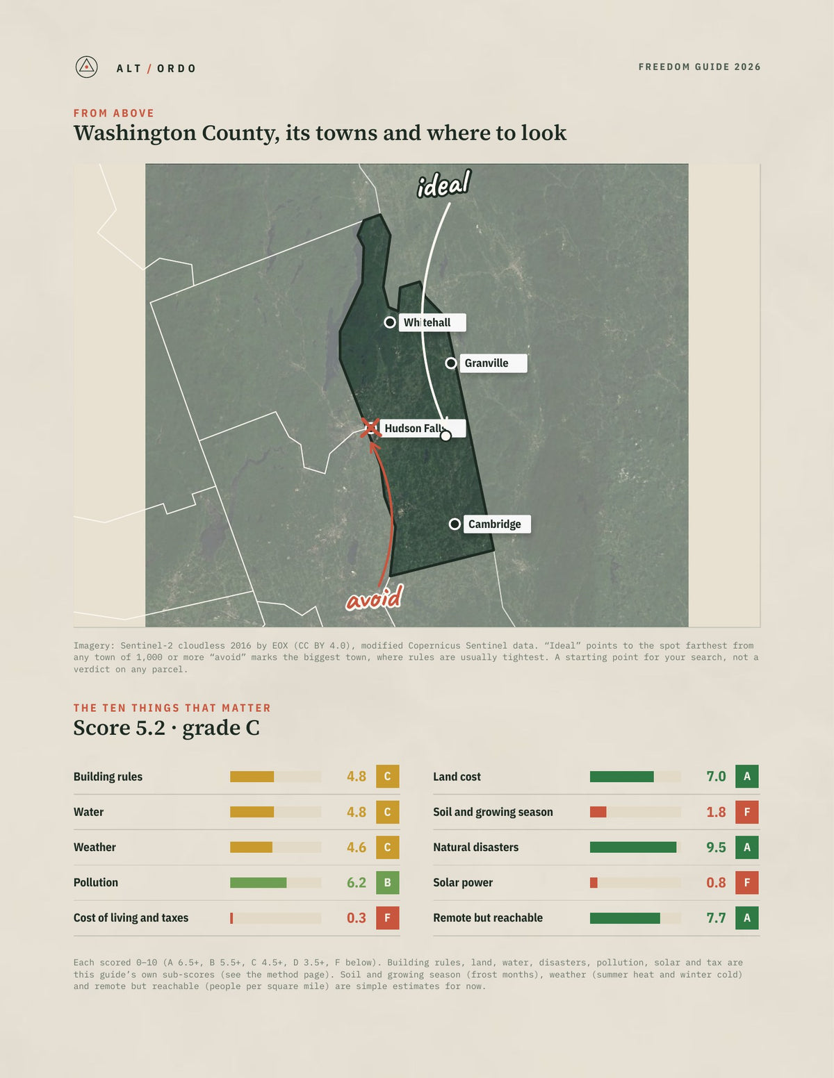 Washington County, New York Off-Grid Guide 2026 from above