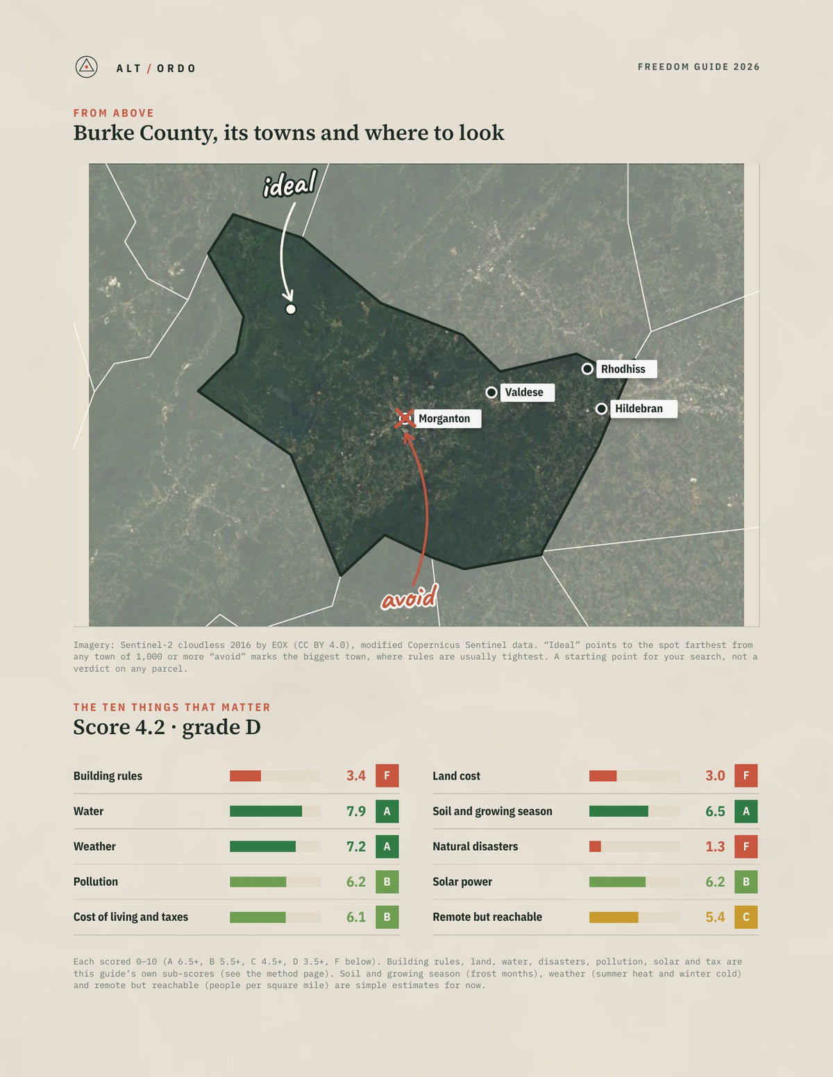 Burke County, North Carolina Off-Grid Guide 2026 from above