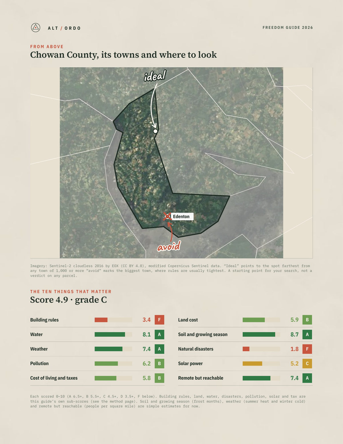 Chowan County, North Carolina Off-Grid Guide 2026 from above