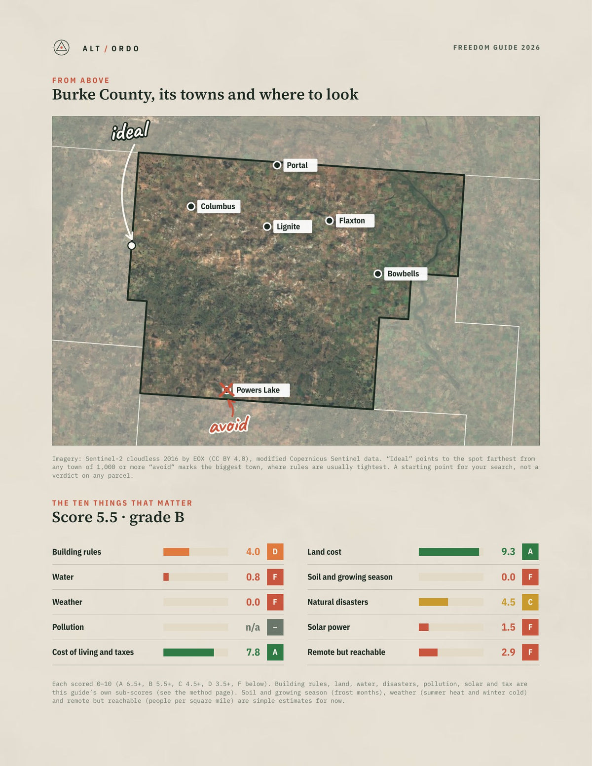 Burke County, North Dakota Off-Grid Guide 2026 from above