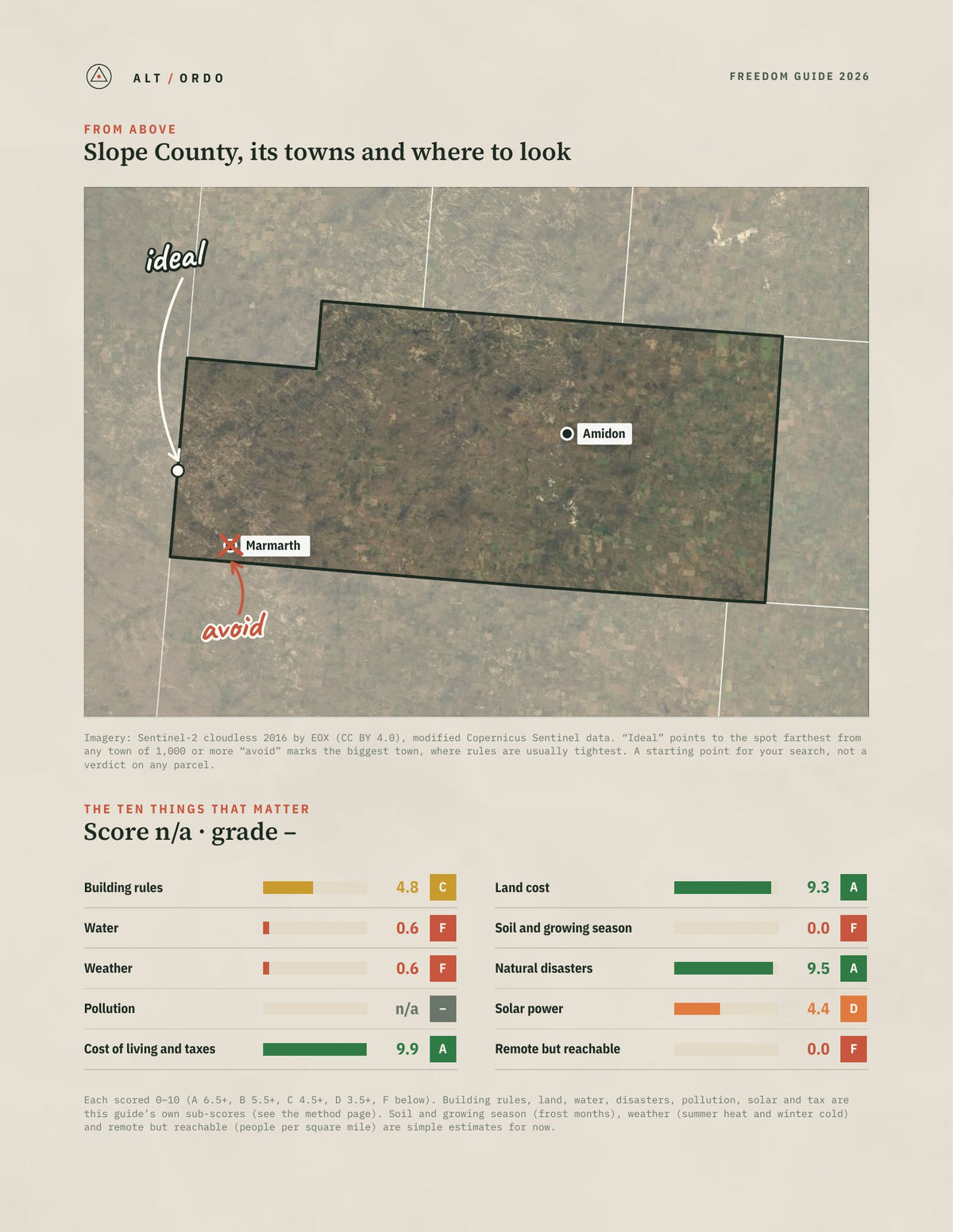 Slope County, North Dakota Off-Grid Guide 2026 from above