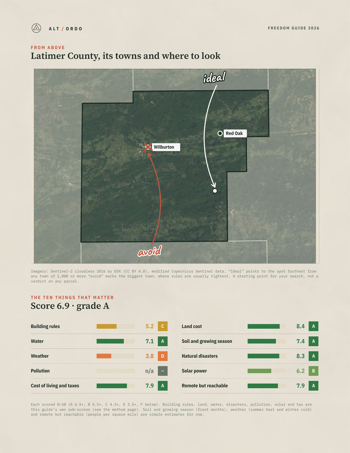 Latimer County, Oklahoma Off-Grid Guide 2026 from above