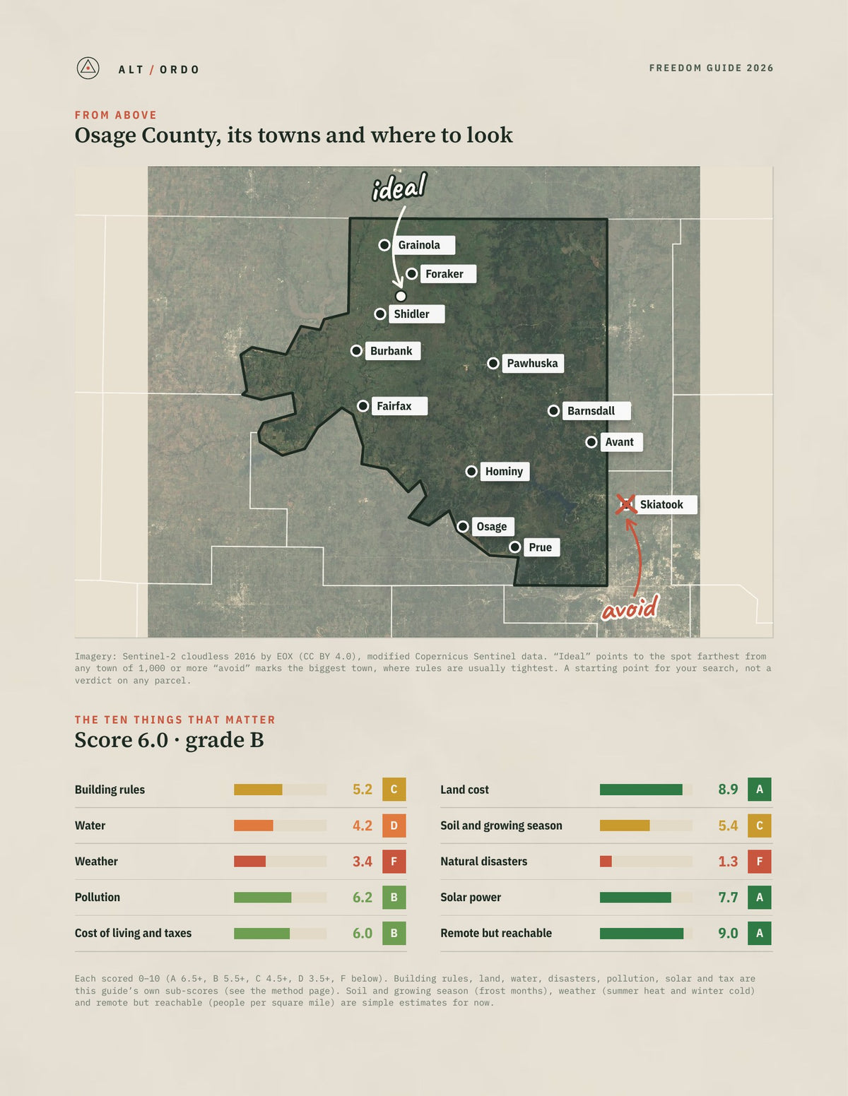 Osage County, Oklahoma Off-Grid Guide 2026 from above
