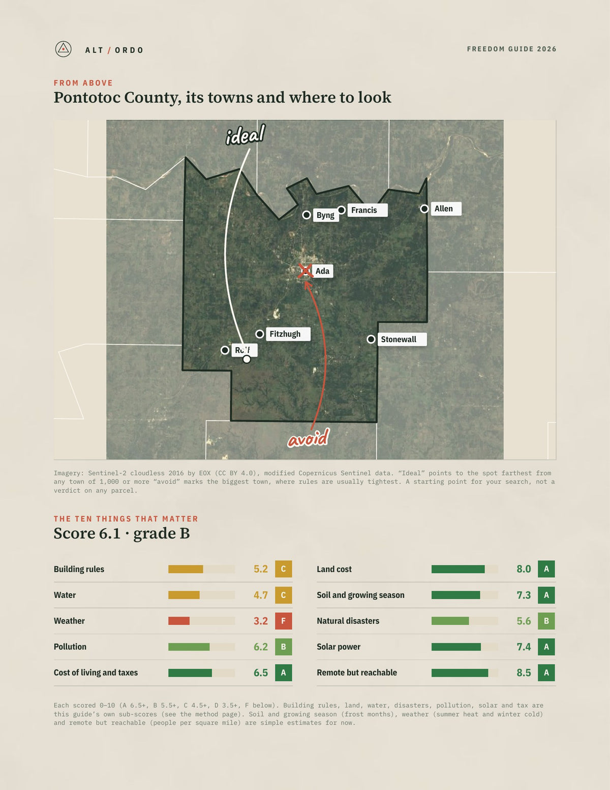 Pontotoc County, Oklahoma Off-Grid Guide 2026 from above