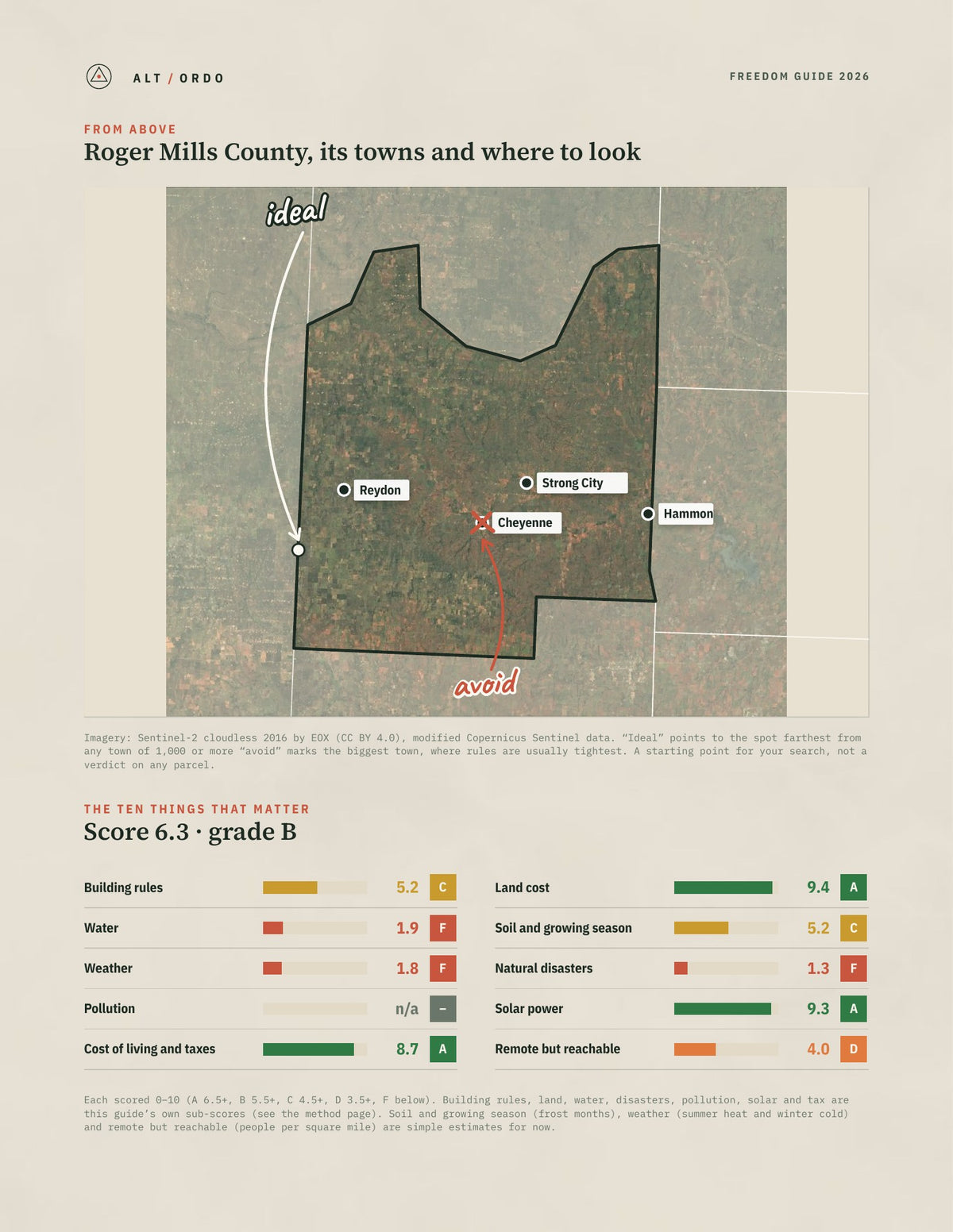 Roger Mills County, Oklahoma Off-Grid Guide 2026 from above