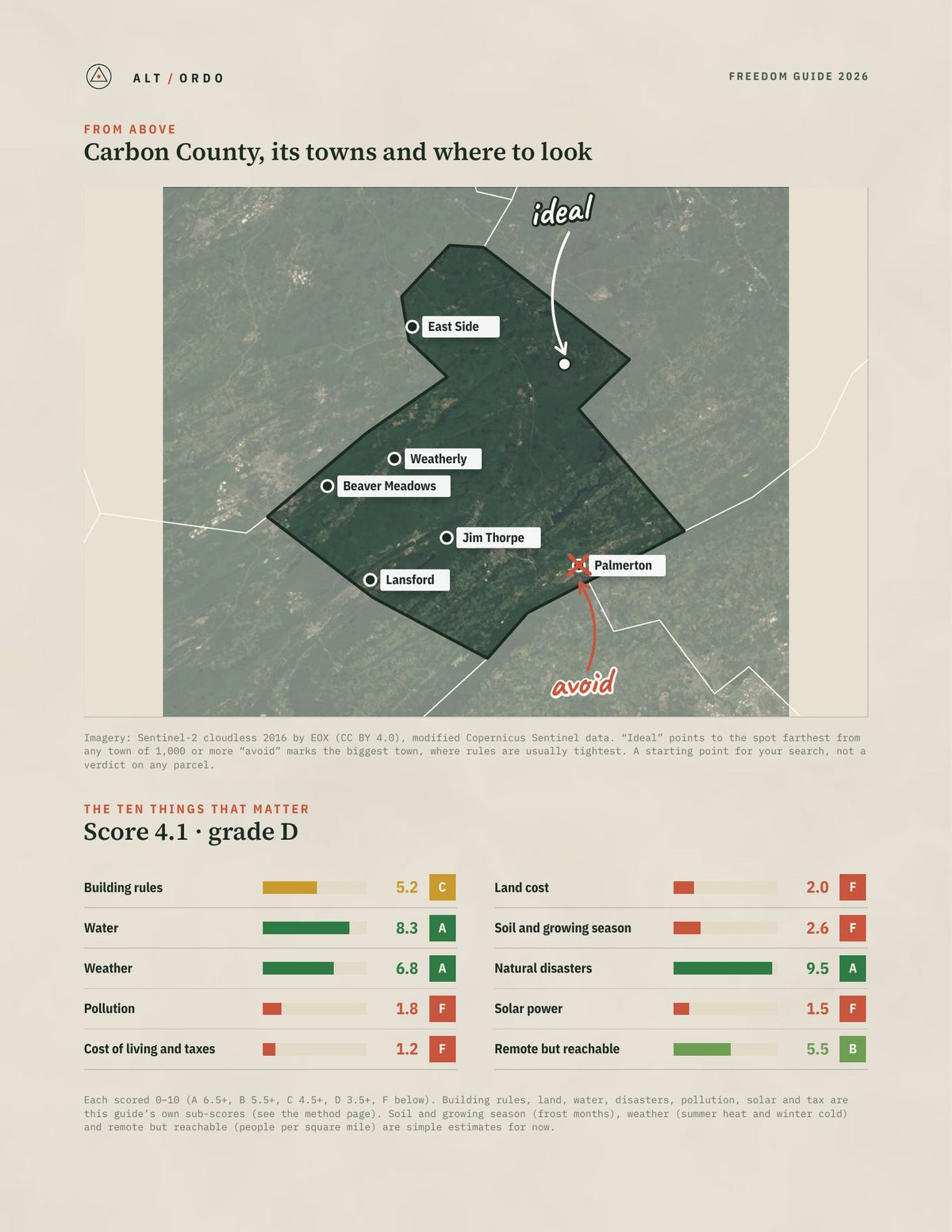 Carbon County, Pennsylvania Off-Grid Guide 2026 from above