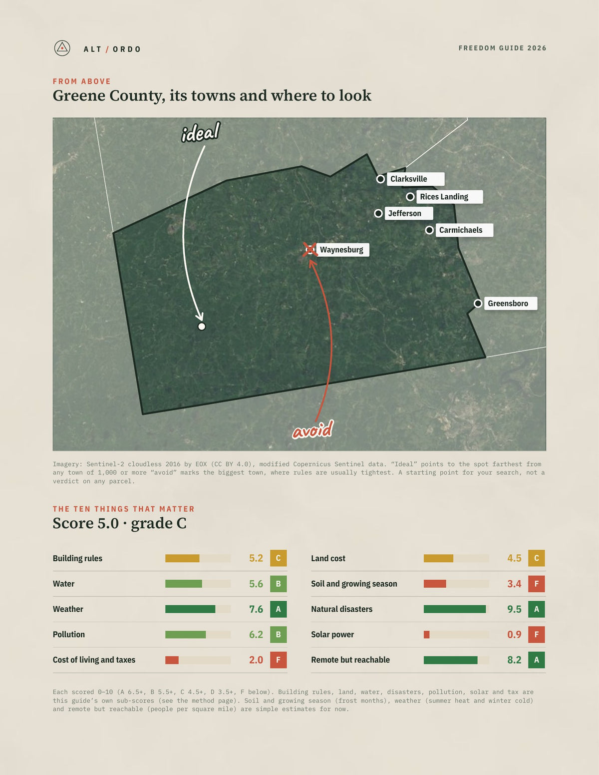 Greene County, Pennsylvania Off-Grid Guide 2026 from above