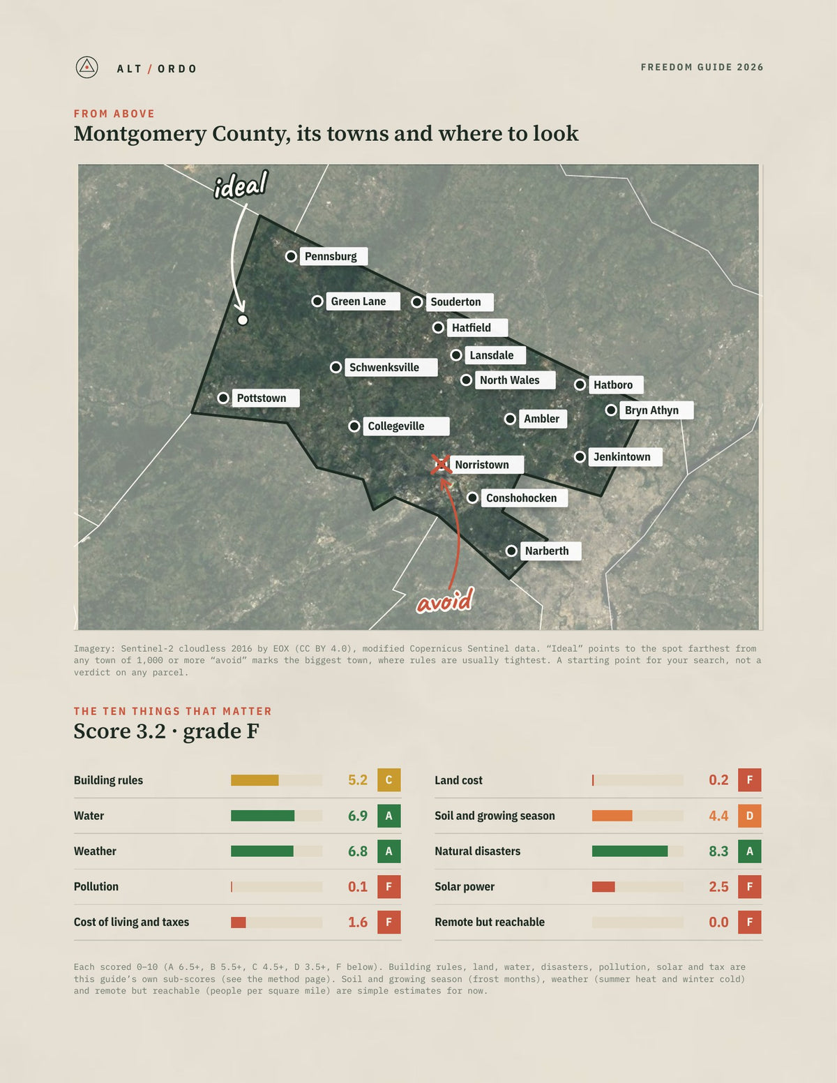 Montgomery County, Pennsylvania Off-Grid Guide 2026 from above