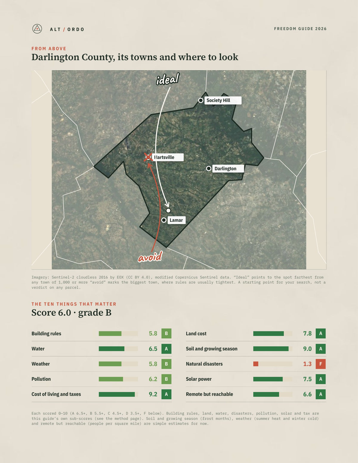 Darlington County, South Carolina Off-Grid Guide 2026 from above