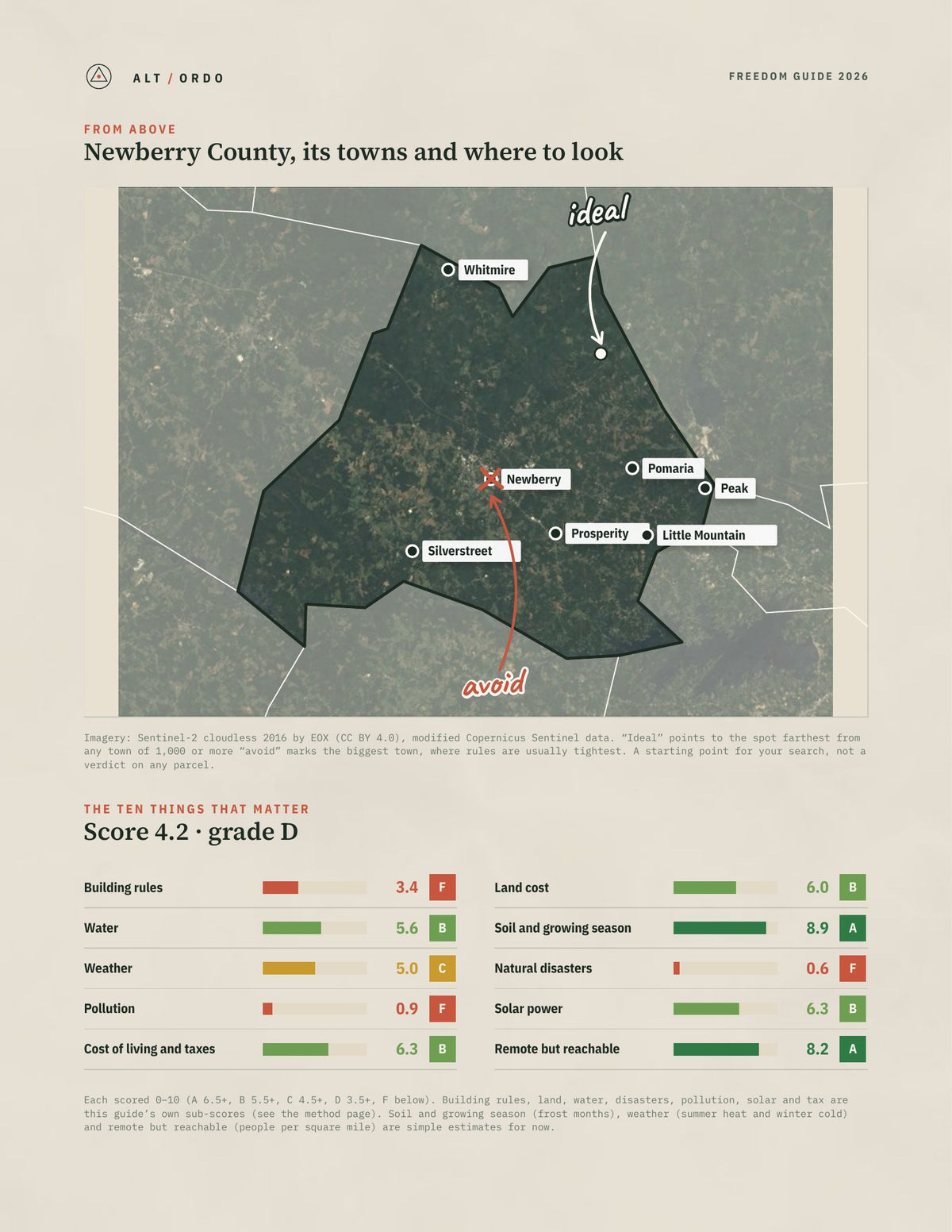 Newberry County, South Carolina Off-Grid Guide 2026 from above